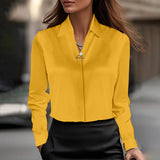 Shein Spring Autumn Temperament Solid Color Shirt Women's New