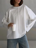 Spring And Summer New Grinding Pure Cotton Long-Sleeved T-Shirt Women Loose Soft Knitted Brisne Cloth Top Women