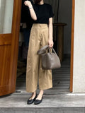 High-Waisted Narrow Version Of Straight Temperament Broad Leg Pants Women Spring And Autumn Thin Casual Hanging Nine-Point Trouser Suit