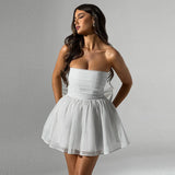Zingj Hot Selling With Chest Temperament Fashion Gauze Small Dress Backless Dress