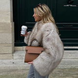 Imitation Fox Fur Wool Green Fur Coat Female Senior Feeling Super Good-Looking Hairy 2025 Autumn And Winter
