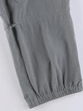 Pocket Patched Drawstring Cargo Pants- Outfit