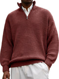 New Fashion Men's Sweater Casual Long Sleeve Half Zipper Collar Polo Shirt Top