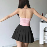 Zingj 2024 New Women's Wear Chic Sexy Bow Tight Love Flounce Small Vest-Outfit