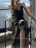 Satin Slip Maxi Dress-Outfit