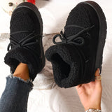 Bottom Cross-Tie Belt 2025 Autumn And Winter New Fashion Plus Thick Warm Short Barrel Porcede Taut Snow