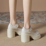 Wind Small Leather Shoes Female 2025 Spring Autumn New Platform Cake 10Cm Mary Jane Thick Heel High Heels Single