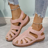 Slippers Women 2025 New Comfortable Romanesque Slope And Solid Color Large-Size Round-Head Hole Sandals