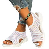Summer New Large-Size Fashion Thick-Bottomed Flying Weaving Outside Wearing Fish-Mouthed