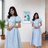 Women's Clothing 2025 Autumn New Bubble Sleeve With Fashion Temperament Dress Dress