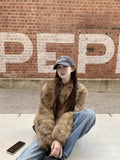2025 Brown Short Eco-Friendly Fur High Fashion Lazy