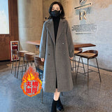 Zingj Chic Woolen Coat Foreign Style 2023 Autumn And Winter New Fashion Korean Version Loose Medium Long Plus Thick Woolen