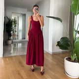 Summer New Women's Collar Sexy Sleeveless Wrinkled Temperament Dress Dress Dress