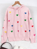 And Winter Women's Sweater Fashion Color Love Hooded Long-Sleeved Knitted