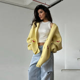 Wool Single Buckle Dachshund Dachshund Dog Embroidered Sweater Coat Trend Fashion Personality Women's Loose