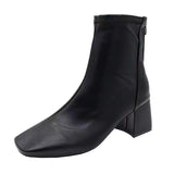 Boots 2025 New Female Boots Winter Head Behind The Zipper Short Boots Women's Coarse And Middle Boots