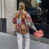 Women's Clothing 2025 Autumn New French Retro Print Quilt Cotton