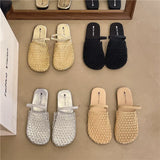 Red Fishing Net Sandals Women Summer New Wear Seaside Holiday Hollow Sexy Breathable Cool Drag