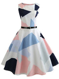 Polka Dot Summer Dress Women Vintage Elegant Floral Dress Evening Party Dresses Sundress Belt Vestidos