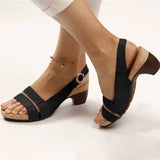 Women's Large Code 2025 Spring And Summer New Fish Mouth Clip Beach High Heel And Buckle With Women's