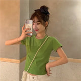 Zingj T-Shirt Women's Clothes 2024 Summer New Hot Girl Show Back Bow Leakage Back Short Design Sense Top
