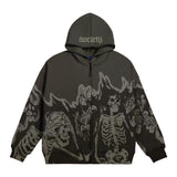 Pattern Retro Street Hoodie Y2K Goth Punk Harajuku Zipper