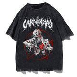 Summer New Spear Cranium Series Print T-Shirt Black Cotton Men And Women Universal