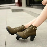 Boots Women's New High Heel Water Station Women's Shoes In The Autumn And Winter 2025 Martin Boots Round Head And Women's Single Boots