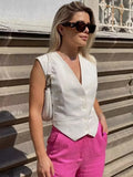 Color Y2K2025 Summer Leisure Repair Vest Sleeveless Vest Short Blouse Women