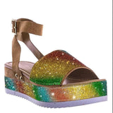 2025 Summer New Water Drill With A Buckle Of Loose Cake Women's Shoes Fashion Thick-Soled Sandals