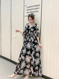 New Sling Style High-Waisted Dress Temperament Commuter National Style Dress With Inner