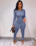 Tracksuit For Women Faith Letter Ribbed Knit Two Piece Set Casual 2 Pcs Outfits Long Sleeve Tshirts Pants Suit Matching