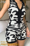 Color Match Knitted Playsuits Women Casual Fashion V Neck Sleeveless Turn Down Collar Button Up Outfits Bodycon