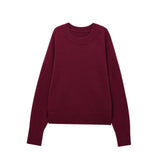 Women's New Fashion Simple Round Collar Collar Soft Knit Shirt