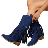 Boots Retro Autumn And Winter New Rivet Belt Buckle Mid-Clinic Martin Boots Large Size Women's