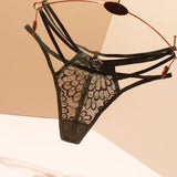 Crown Lace Thong Female Sense Fine Strips One-Line Transparent Hot Low-Rise Summer