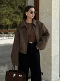 Autumn Fashion Three-Color Solid Color Zipper Hair Coat Women's Clothing