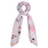Bow Long Ribbon Hair Scrunchie Chiffon Floral Print Sweet Elastic Hair Band Ponytail Hair Scarf Hair Tie Hair