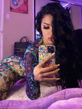 Sexy Women Jumpsuit Serpentine Print O-neck Long Sleeve Jumpsuit Fall Autumn Backless Bodycon Jumpsuit Club