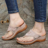 Women's Shoes 2025 New Slope And Light Leisure Flowers Color Clip Slippers Plus 43