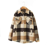 Autumn Women's Wear Urban Leisure Woolen Plaid Shirt