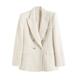 Women's 4 Color Texture Double Buckle Long Blazer Women K2 New