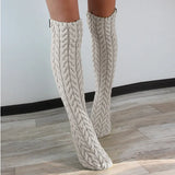 Zingj Twist In The Tube Knitting Pile Pile Socks Women's Solid Color Knit Wool Socks