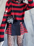 Distressed Striped Crop Sweater- Outfit