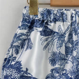 Women's Shirt Loose Long-Sleeved Print + Tight High-Rise Pants Thin Literary