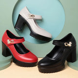 Zingj New Thick Heel Fashion Waterproof Platform Temperament Fashion Walk Not Tired Foot Round Head Single