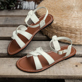 Zingj Sandals Women 2023 Summer Round Head Solid Color One-Line Soft Bottom Comfortable Large Size