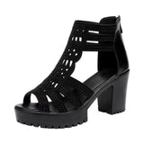 Fashion Sandals Women 2025 Summer New Fish Mouth Toe Roman Sandals With Breathable Mother