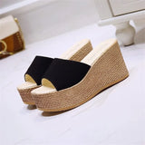 Women's Summer New Fashion Wear Thick Bottom Height Korean Version Of Outdoor Slope And A Word Cool Slippers Female