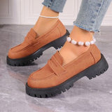 New British Wind Pedal Small Leather Shoes Women Retro Thick-Soled Lefang Shoes Casual Single